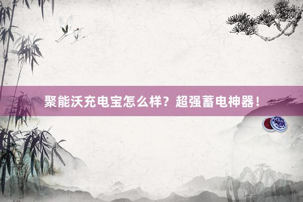聚能沃充电宝怎么样？超强蓄电神器！